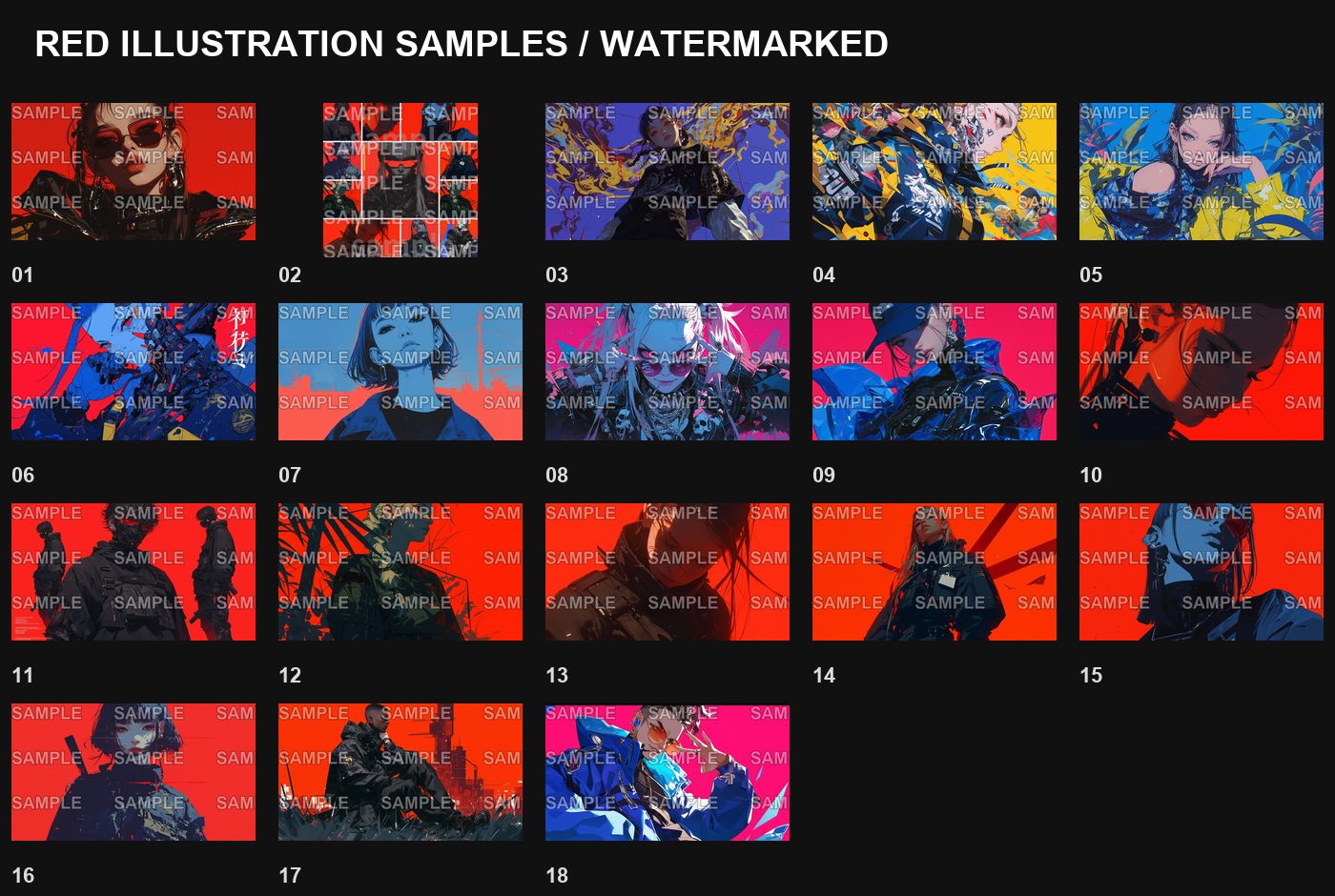 Red Drift Phonk Creator Bundle – 15 Tracks + 18 Cyber Illustrations イラスト SAMPLE 見本