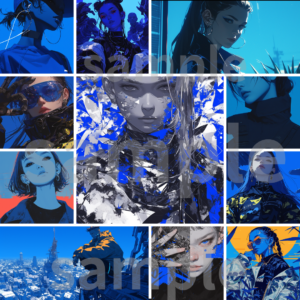 Art Pack blue - 20 Premium AI Illustrations