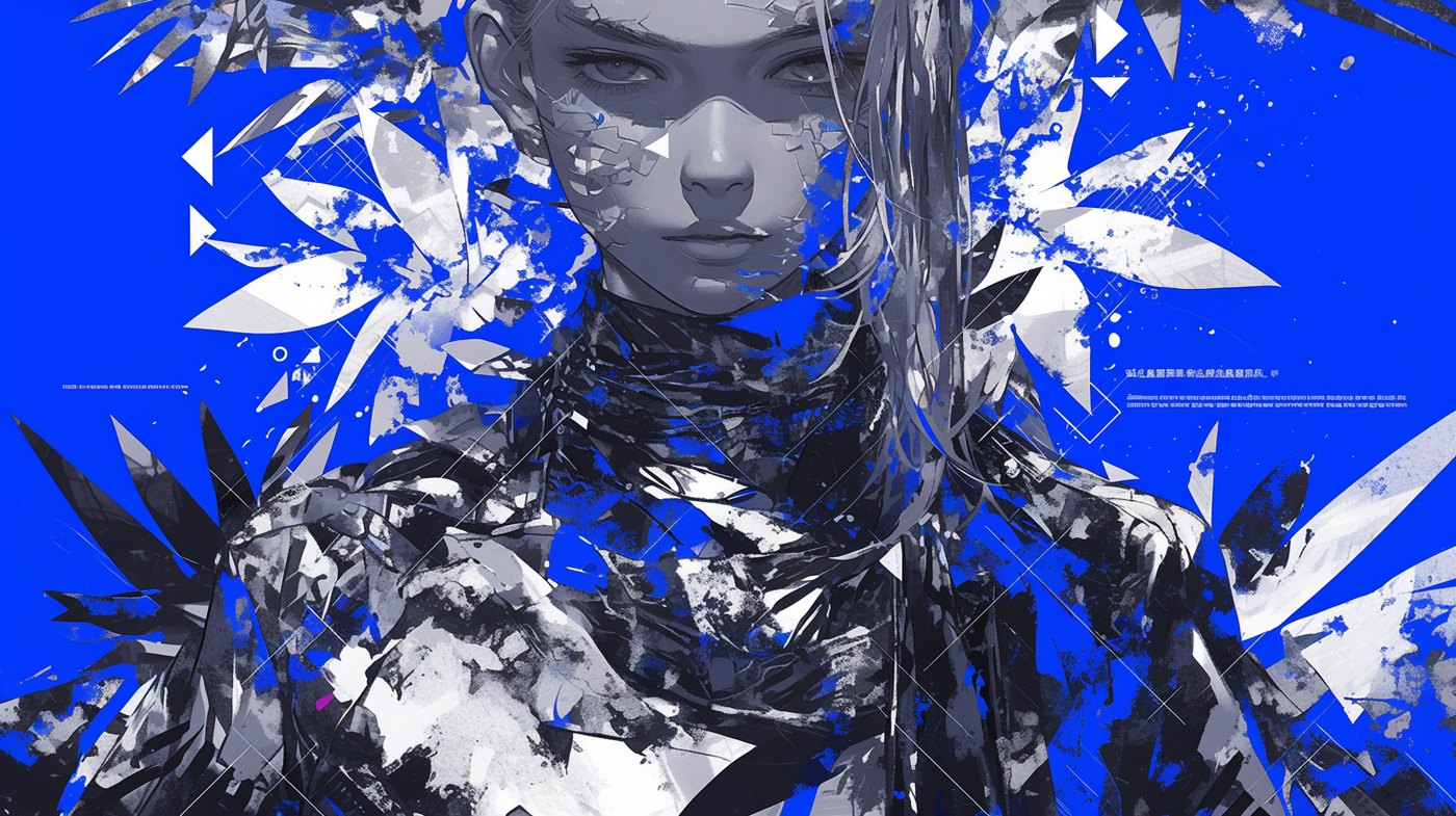 Blue crystal fashion illustration